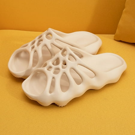 

CoCopeaunt Personality Cut-out Platform Slides Women Men Fashion Sandals Beach Soft EVA Lover s Indoor Slippers Bathroom Ladies Home Shoes