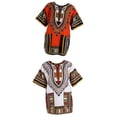 thumbnail image 1 of Vestido Estampado Africano Unisex Camisa Dashiki De Algodón Caftán étnico Amarillo + Marrón Sunnimix vestidos africanos para mujeres, 1 of 8