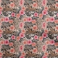 thumbnail image 1 of oneOone Cotton Cambric Red Fabric Animal Skin With Floral Quilting Supplies Print Sewing Fabric By The Yard 56 Inch Wide, 1 of 4