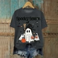 thumbnail image 2 of enyan Womens Fall Clothes Halloween Shirts for Women Boo T Shirt Cute Ghost Graphic Tees Halloween Spooky Season Short Sleeve Tee Tops Dark Gray,M, 2 of 2