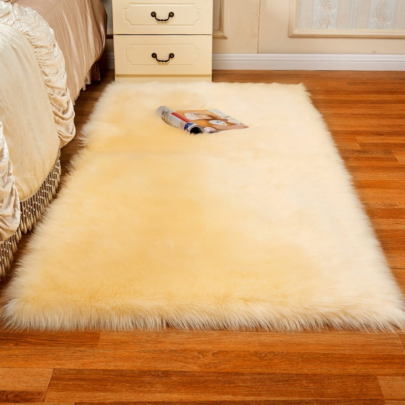 Rugs rug soft area fluffy shag shaggy washable super bedroom floor carpet grippers dining mat gripper anti sell silky skid Ultra Soft Fluffy Rugs, Luxury Faux Fur Sheepskin Fluffy Area Rug