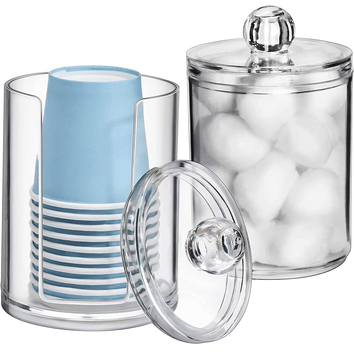 IWNTWY Bathroom Cup Dispenser, 2 Pack Plastic Disposable Paper Cup