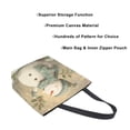 thumbnail image 3 of Open Top Canvas Tote Bag with Zipper Reusable Shopping Bag 13.5x15" Roomy Carryall Light Green Smiling Snowman, 3 of 9