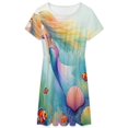 thumbnail image 3 of Mermaid Princess Under The Sea 1 Women's Dress Short Sleeve Summer Sundress Summer Women Clothes, 3 of 7