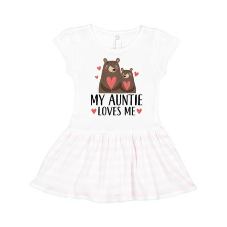 

Inktastic My Auntie Loves Me Woodland Bear Gift Toddler Girl Dress