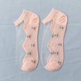thumbnail image 4 of Breathable Floral Mesh Low Cut Socks 5 Pack Transparent Ankle Socks with Bottom for Women's Daily Wear, 4 of 4