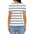 thumbnail image 5 of Xuyuer Print Fitted Pencil Top - Women's Casual Unstructured Round Neck Short Sleeve Shirt Matching Set for Office Chic Ensembles, Dinner Date Nights & Modern Separates Wardrobe Styling, 5 of 5