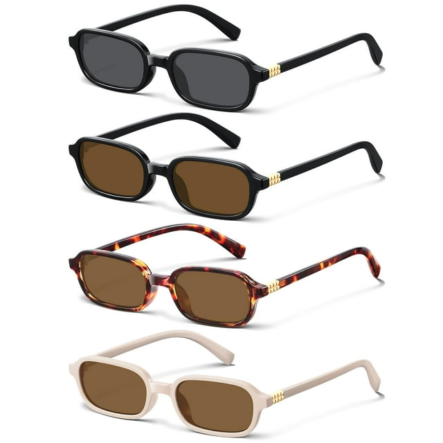Gafas de sol KUGUAOK retro rectangulares para mujer con protección UV400