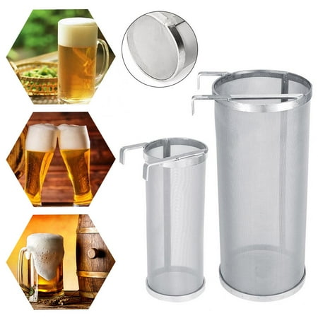 Kettle Beer Brewing CABINA HOME Brewing 4''x10'' Hopper Spider Strainer – Stainless Steel 300 Micron Mesh Hops Beer Tea Kettle Brew Filter ()