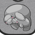 thumbnail image 4 of Inktastic Cute Manatee Family Boys or Girls Baby Bib, 4 of 4
