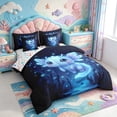 thumbnail image 2 of Manfei Colorful Axolotl 7pcs Queen Bedding,Ocean Animal Bedding Comforter Set Queen,Colorful Stars Reversible, 2 of 7