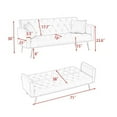 thumbnail image 6 of 71" Convertible Loveseat Sofa, American Vintage Grey Velvet, 2-Seater Couch Bed with Adjustable Backrest for Small Living Room Bedroom Office, Blue, 6 of 6