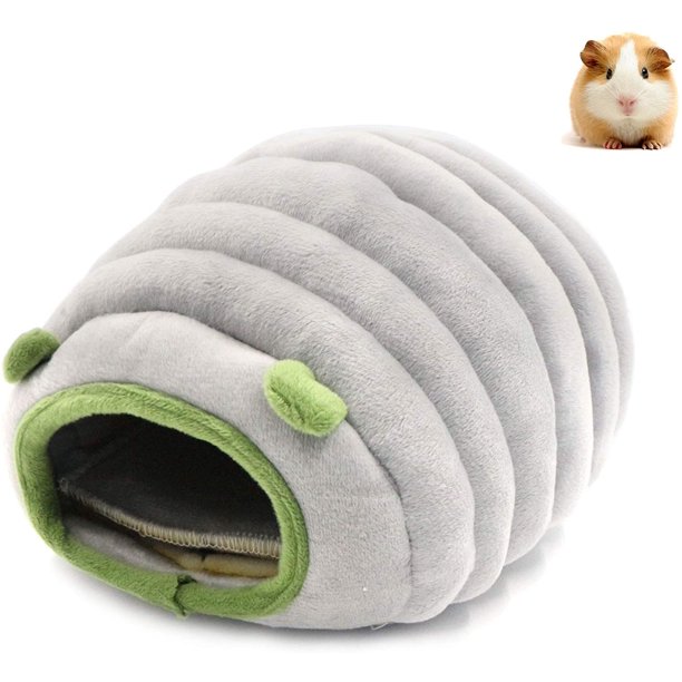 ZHAOCHENG Cama acogedora para animales pequeños que duermen Pequeña casa de invierno Cama cálida de felpa de algodón multifuncional con tapete antideslizante Perrera para hámsteres Conejillos de India