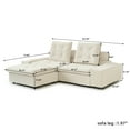 thumbnail image 6 of Sodrens 102" Modular Sectional Sofa Cloud Couch,L-Shaped Modern Frosted Velvet Sofa for Living Room,Apartment and Small Space,2-Seat Sofa with One Ottoman,Beige, 6 of 11