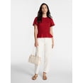thumbnail image 3 of Time and Tru Women's Smocked Top with Short Puff Sleeves, Sizes XS-XXXL, 3 of 6