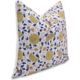 thumbnail image 2 of Fabdivine Block Print Throw Pillow Cover, 22x22 Inch Off White Linen Decorative Cushion Cover, Floral Print Boho Design Yellow Pillow Cover for Sofa and Couch, 2 of 5