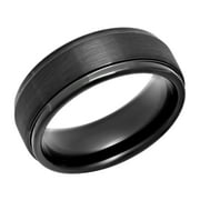 steel nation jewelry mens black ip tungsten 8mm step edge comfort fit wedding band mens - Tungsten Mens Wedding Rings steel nation jewelry mens black ip tungsten 8mm step edge comfort fit wedding band mens - Tungsten Mens Wedding Rings