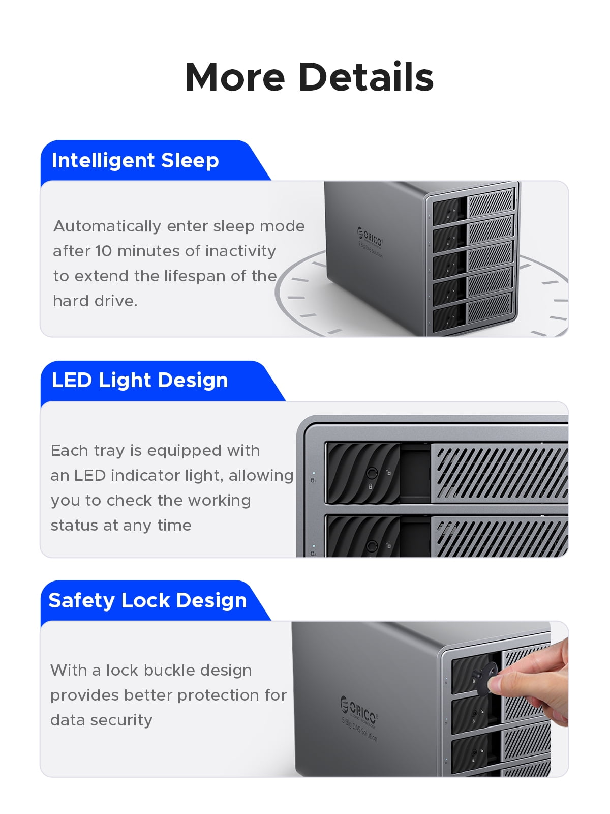 ORICO 2 Bay Hard Drive Enclosure for 3.5" SATA HDD SSD USB3.0 5Gbps DAS PRO with RAID 12V/4A Power Hard Drive Docking Station Build-in Cooling Fan for Business User Aluminum (9828RU3)