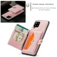 thumbnail image 6 of For Samsung Galaxy A22 Case 5G, Wallet with Detachable Magnetic Card Pockets,fit Car Mount, 2 in 1 Durable PU Leather Money Card Sleeve Kickstand Shockproof Protection Back Flip Cover - Pink, 6 of 8