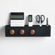 thumbnail image 4 of Gancho de madera para llaves con 3 ganchos, organizador de pared para champú y ahorra espacio. Negro, 4 of 9