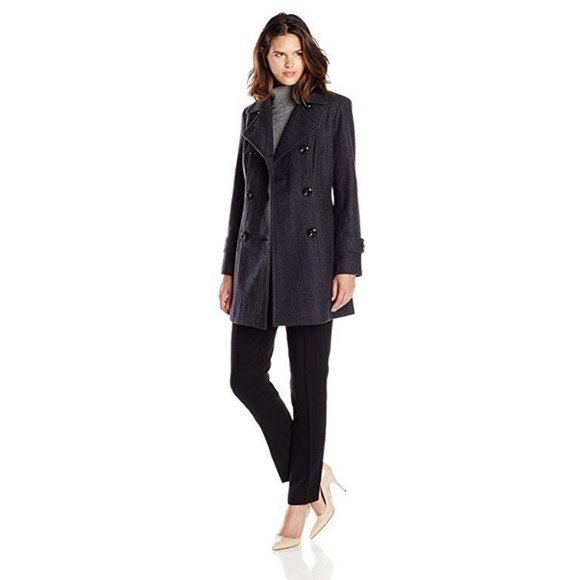 Anne Klein Women's Classic Double-Breasted Coat
