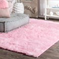 thumbnail image 1 of nuLOOM Cloud Faux Sheepskin Soft & Plush Shag Area Rug, 7' 6" x 9' 6", Pink, 1 of 4