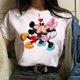 thumbnail image 1 of Disney Mickey and Minnie 100% Cotton T-shirt Cute Women's Top O-Neck Summer Kawaii Mickey Mouse Casual Tee Free ShippingS Gao Jinjia LED, 1 of 2