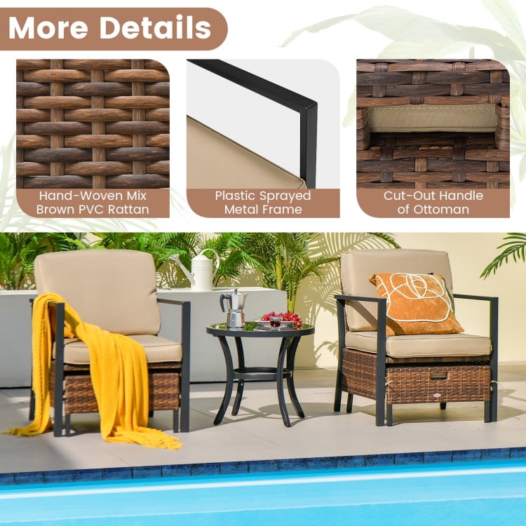 Aimee Lii 5 Pieces Patio Wicker Conversation Set, Outdoor Patio Sectional Furniture Set with Soft Cushions for Garden Yard Aimee Lii 5 Pieces Patio Wicker Conversation Set, Outdoor Patio Sectional Furniture Set with Soft Cushions for Garden Yard
