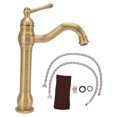 thumbnail image 1 of Diseño de calabaza de latón, manguera y junta incluidas, perfecto para lavabos de baño domésticos Grifo de lavabo europeo vintage, 1 of 8