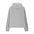 thumbnail image 5 of YODETEY Womens Sweatshirts Hoodies, No Boundaries Drawstring Casual Long Sleeve Textured Knit Loose Hooded Sweatshirt with Pocket, Hoodies for Women,Gray,XL, 5 of 6