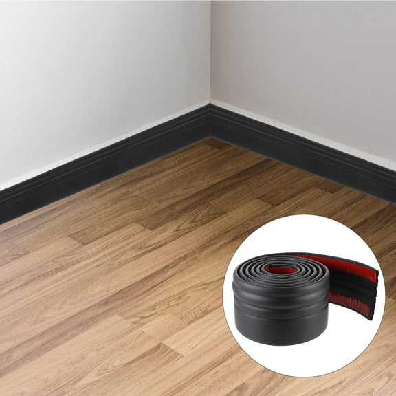 NIAIZEK Black Adhesive Baseboard Molding, and NBR Material for Easy Installation and