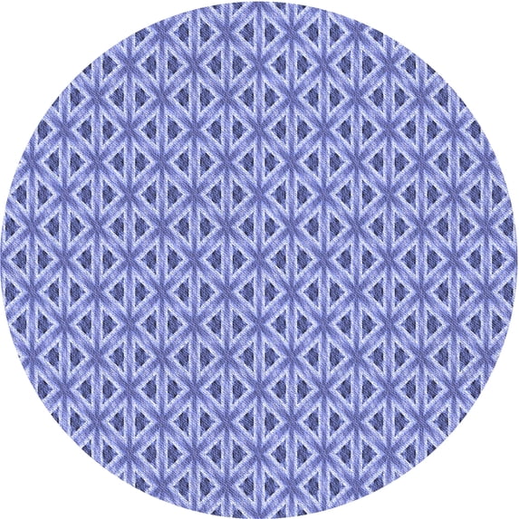 Ahgly Company Machine Washable Indoor Round Transitional Jeans Blue Area Rugs, 6' Round