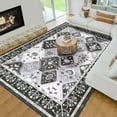 thumbnail image 4 of Wellber Boho Area Rug Wellber Moroccan Rugs Washable Carpet for Bedroom Living Room Home Decor,4'x6',Black Gray, 4 of 7
