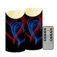 thumbnail image 2 of Iauyy Flameless Candles Battery Operated LED Pillar Candles with Remote and Timer, Red and Blue Stripes Set of 2 （S), 2 of 8