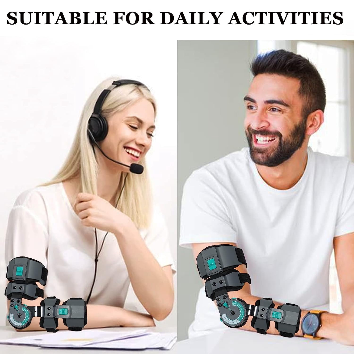 Orthomen Hinged ROM Post Op Elbow Brace Adjustable Telescoping Injury Recovery Pain Relief （Right）