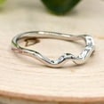 thumbnail image 4 of Minimalist Wavy Stacking 925 Sterling Silver Thumb Ring, Silver Waves Thumb Ring, Trendy Everyday Midi Finger Ring, Thin Silver Ring Band Ring Size 12, 4 of 4