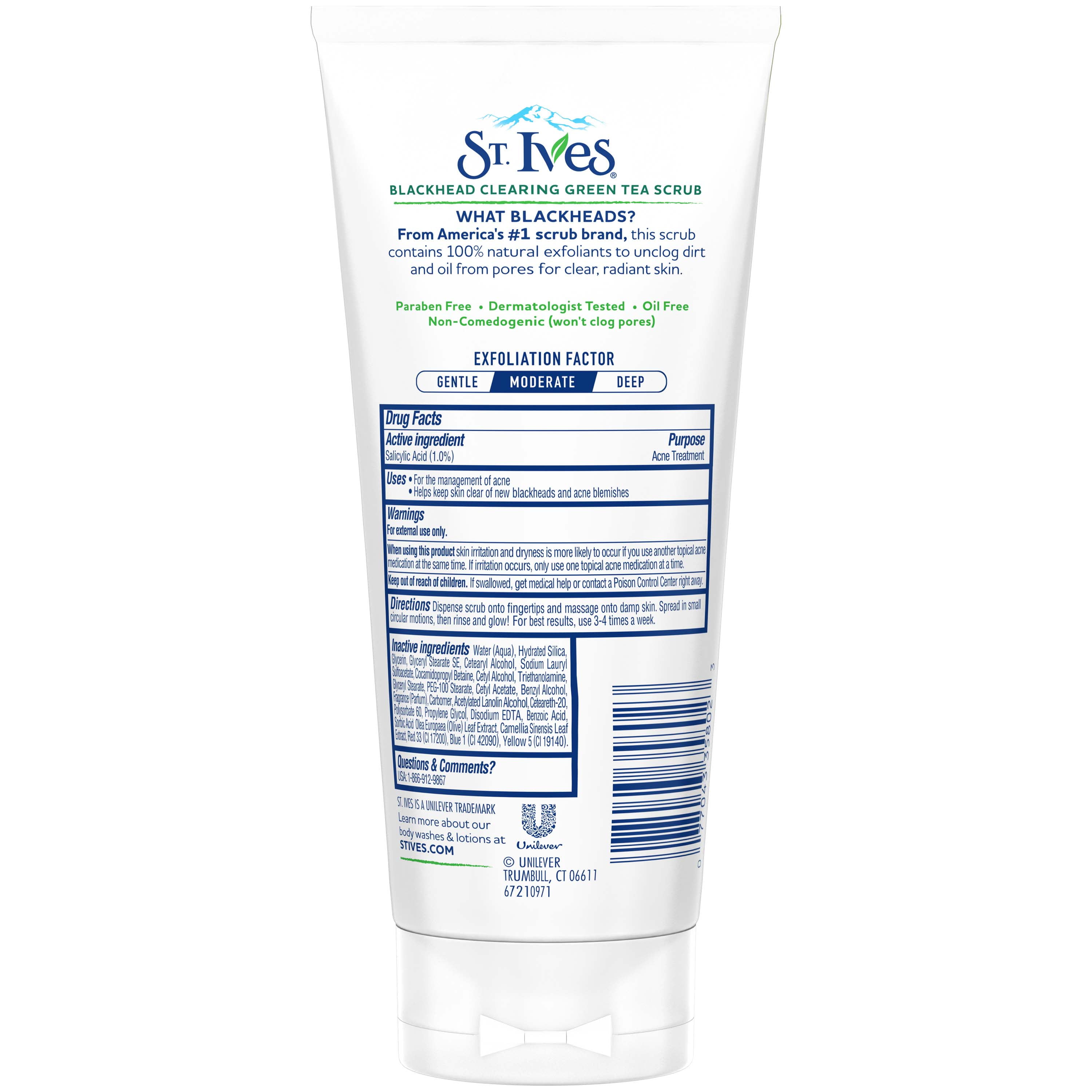 St. Ives Blackhead Clearing Green Tea Face Scrub, 6 oz, 4 count