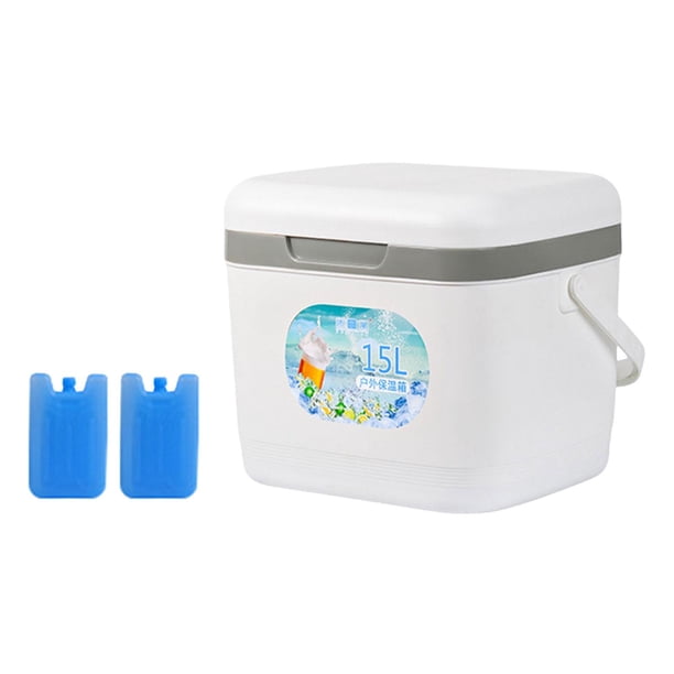 Nevera portátil de 15 l resistente a fugas para hombres y mujeres, ideal para bebidas frías y calientes, fiestas Blanco