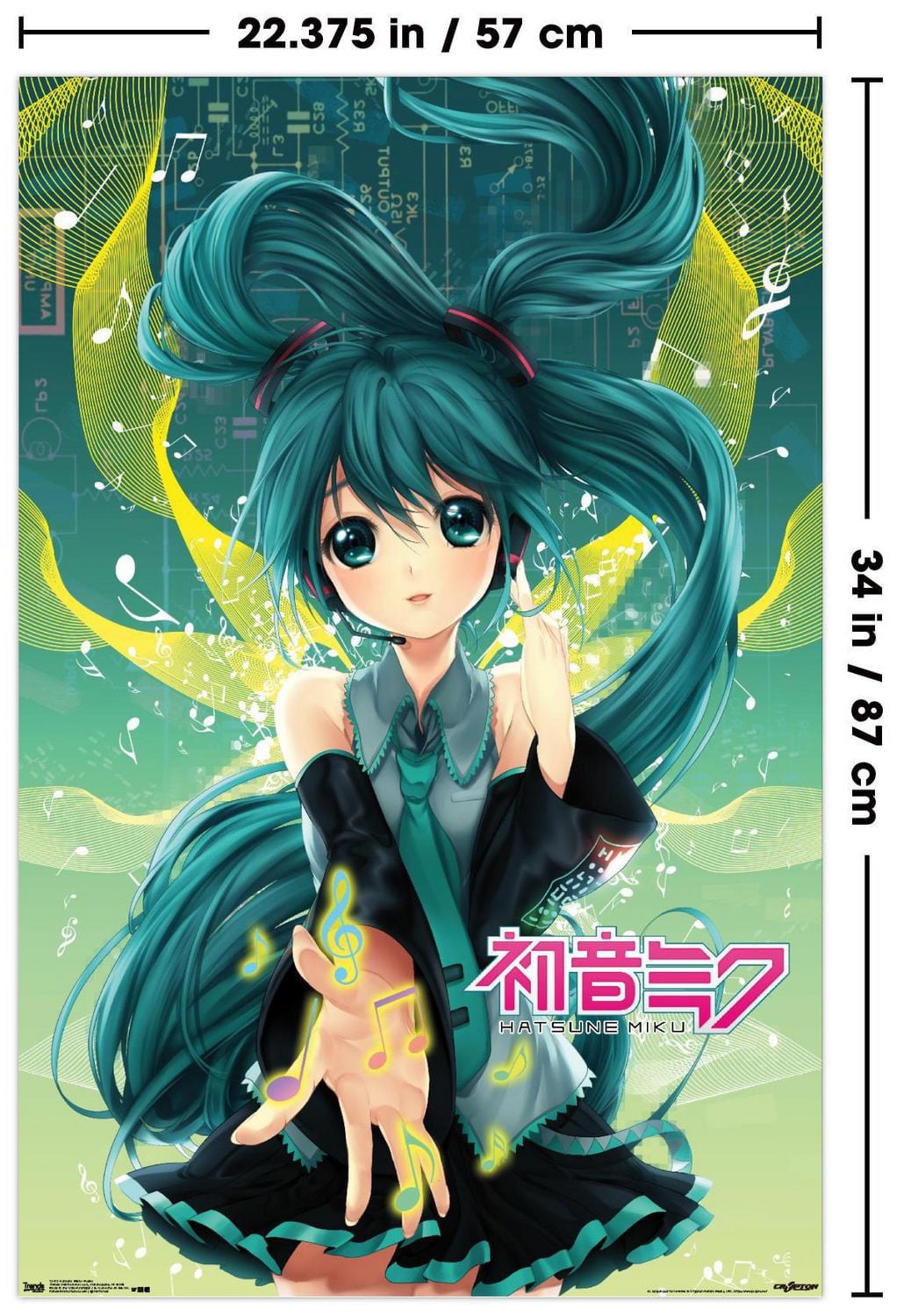 Hatsune Miku - Notes Wall Poster, 22.375" x 34"