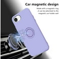 thumbnail image 5 of Compatible with iPhone 16e Case with Ring Kickstand Green, Phone Case for iPhone 16e Silicone Liquid with Soft Microfiber Lining Slim Shockproof Protective Cover (Purple), 5 of 14