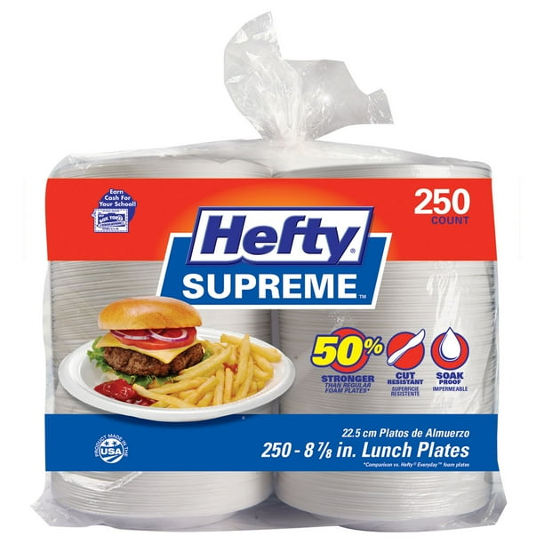 Pack of 2 Hefty Super strong Soakproof Supreme 9 inch Foam Plates