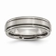 thumbnail image 1 of 6 mm Titanium Grooved Edge Satin & Polished Band - Size 10, 1 of 1