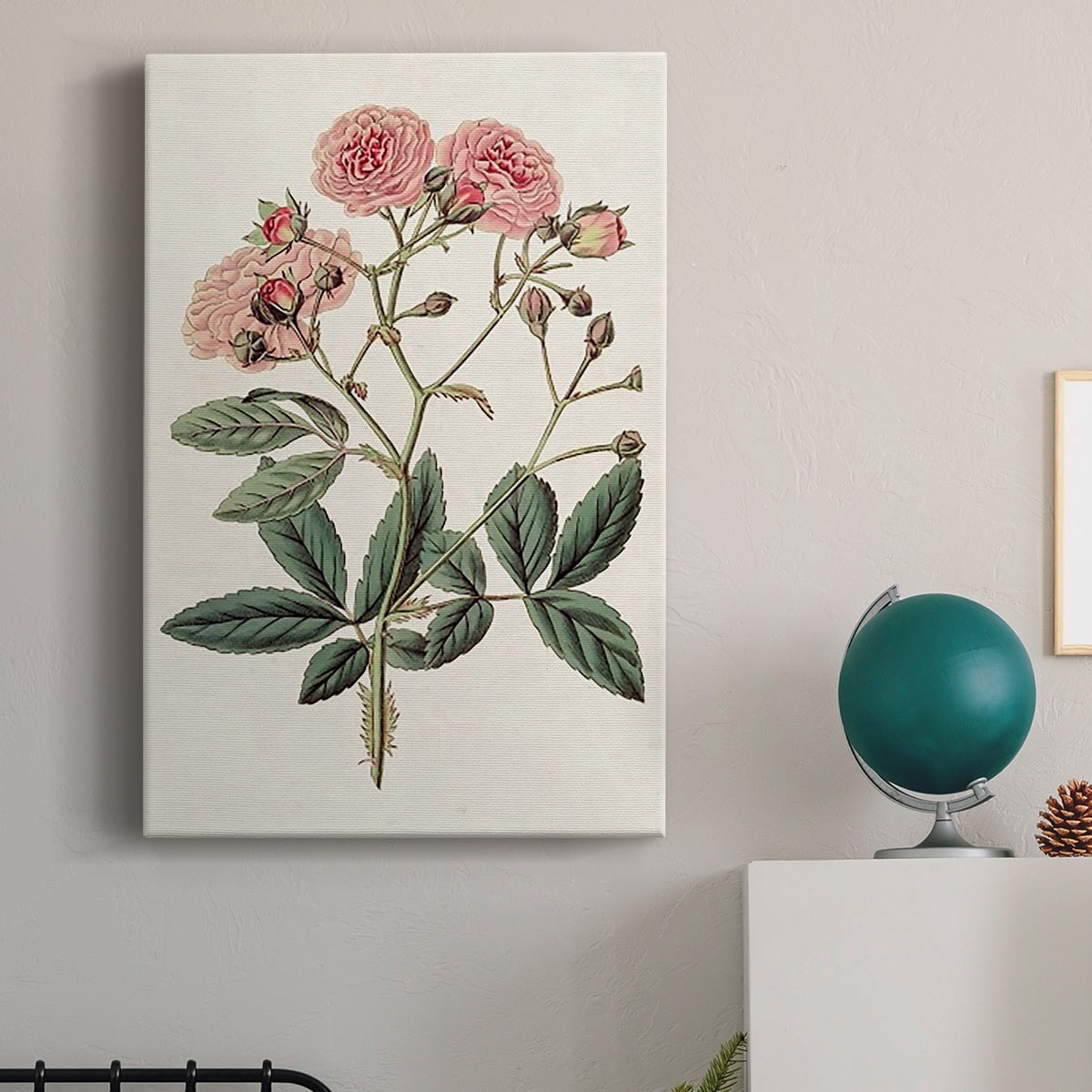 Pink Floral Mix V Premium Gallery Wrapped Canvas - Ready to Hang