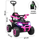 thumbnail image 5 of Montable Electrico para Niños Híbrido 4x4 con Bastón Dirigible y Pedal Acelerador Barras de Seguridad Luces Batería 6v - Rosa, 5 of 8