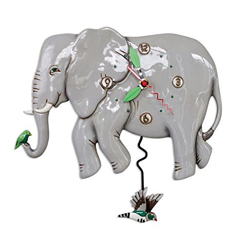 Allen Designs P1860 Horloge Éléphant Pendule Éléphant