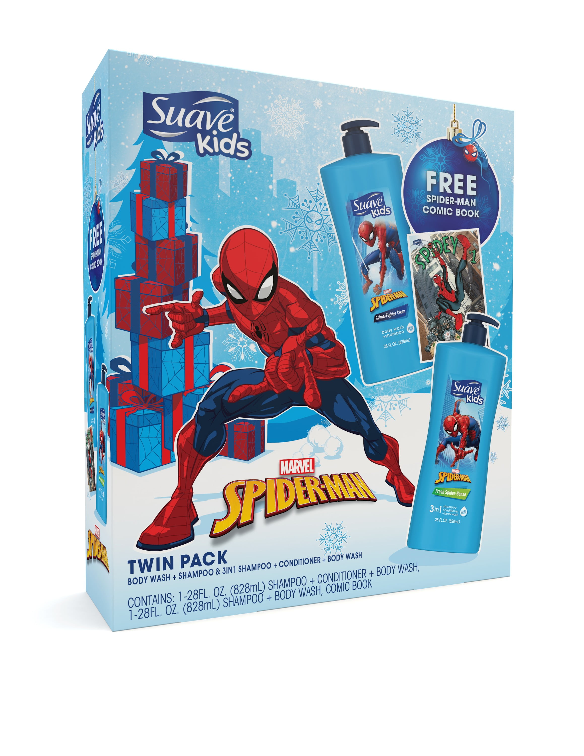 Suave Kids' Spider-man 3-in-1 Pump Shampoo + Conditioner + Body