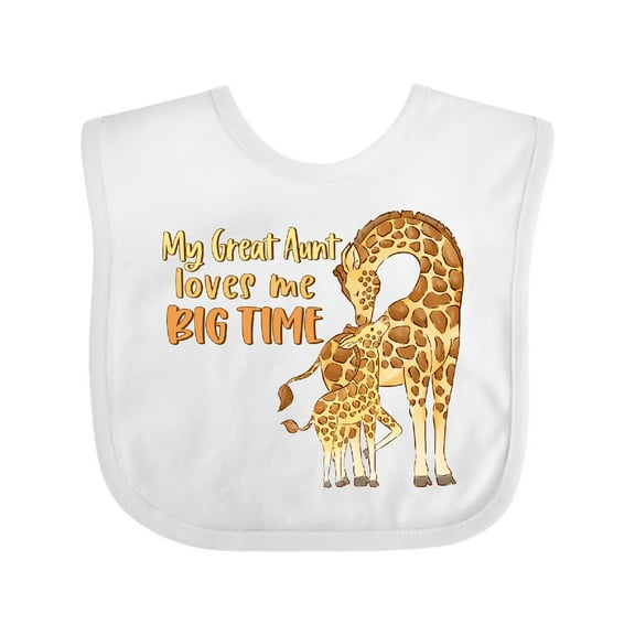 Inktastic My Great Aunt Loves Me Big Time Cute Giraffe Family Boys or Girls Baby Bib