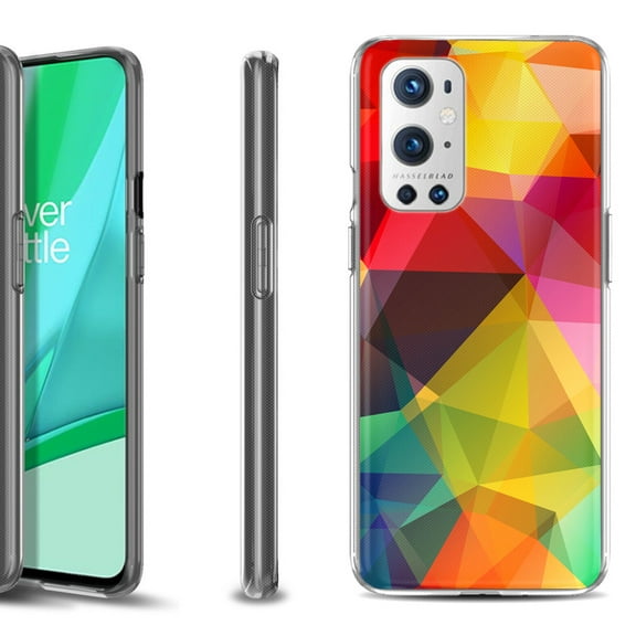 Slim-Fit Flexible TPU Gel Phone Case Compatible with OnePlus 9 PRO 5G, by OneToughShield ® - Polygon