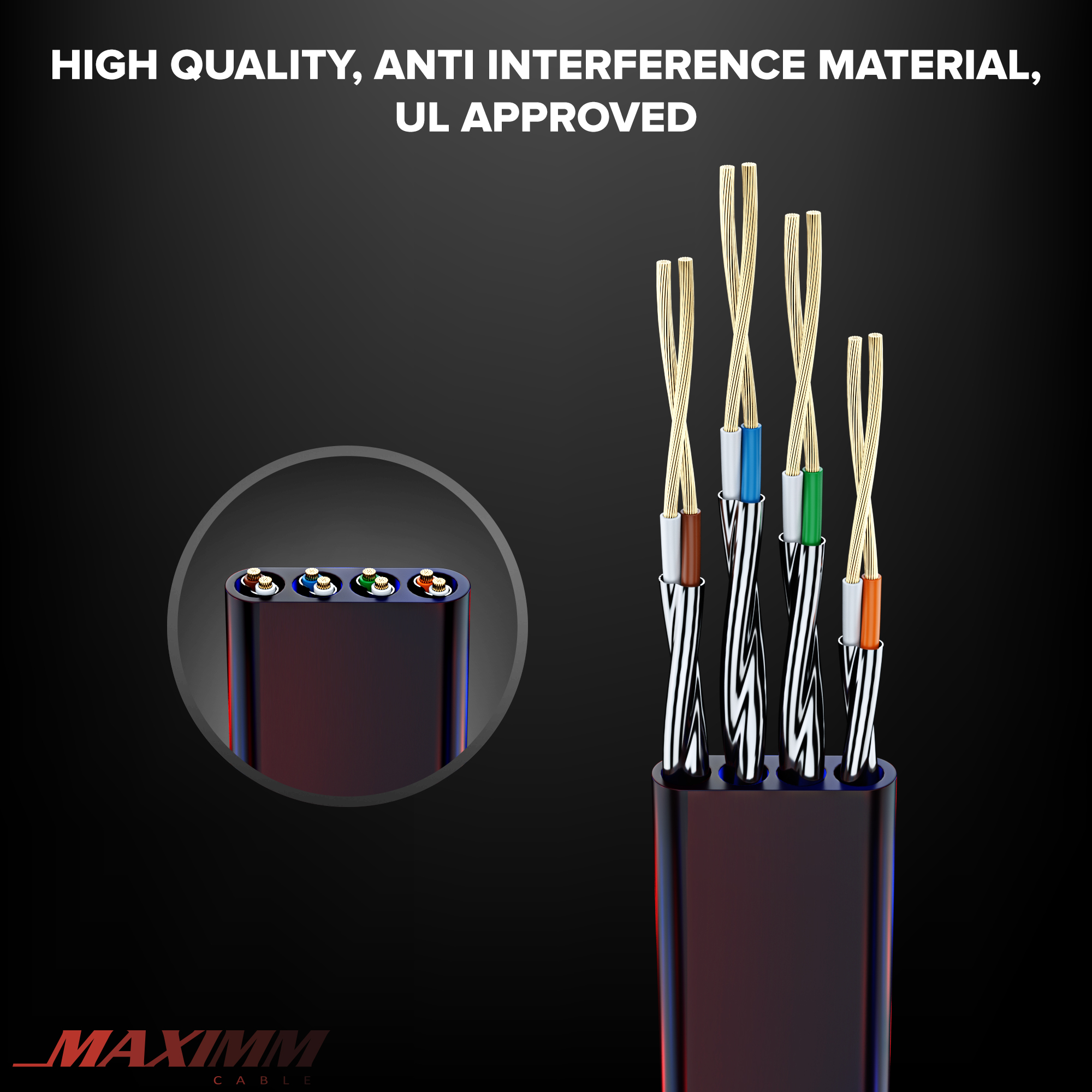 Cat 8 Ethernet Cable 35 ft, Flat Cable with Gold-Plated RJ45 Connector, LAN Internet Cable, Network Cable for Modems, Routers, High Speed, Black
