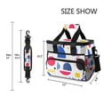 thumbnail image 3 of FORMRS Insulated Cooler Bag 24 Cans Capacity Soft Leakproof Lunch Box with Side Pockets, Blue Retro Shapes, 3 of 7